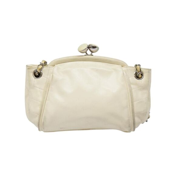 Pre Loved Chanel Classic Chain Bag Cream Lambskin Leather Women Beige Shoulder - Picture 3 of 8